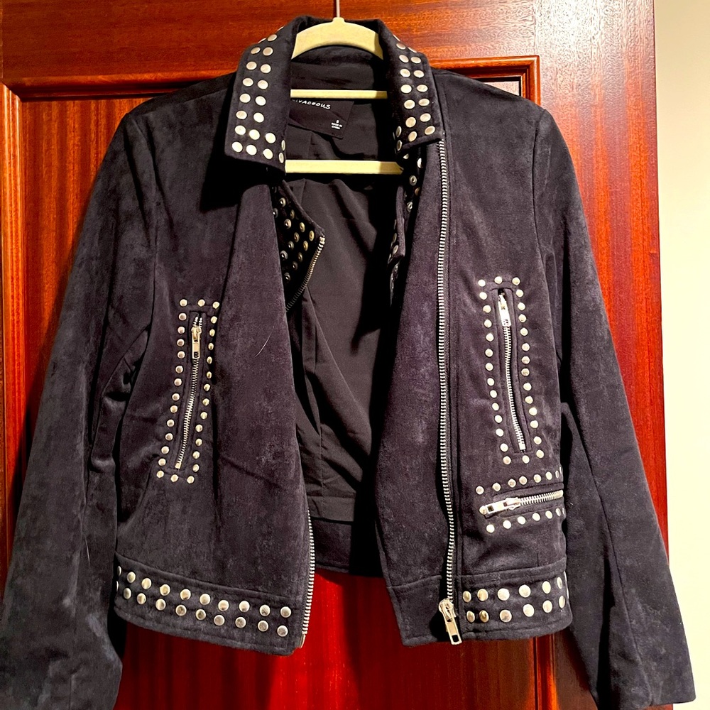 Vegan Suede biker jacket with studs